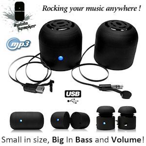 iBood - Mini Portable Stereo USB Speakers met Built-In Bass iBood - Mini Portable Stereo USB Speakers met Built-In Bass