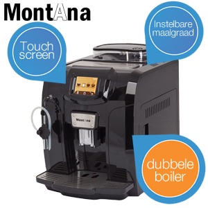 iBood - MontAna Volautomatische Espressomachine met dubbele boiler en touchscreen iBood - MontAna Volautomatische Espressomachine met dubbele boiler en touchscreen