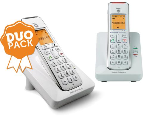 iBood - Motorola CD202 DECT Telefoons m. extra Basisstation (Duopack)