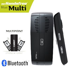 iBood - Mr.Handsfree Blue Multi Multipoint Bluetooth® Carkit – 2 Telefoons op 1 Carkit! iBood - Mr.Handsfree Blue Multi Multipoint Bluetooth® Carkit – 2 Telefoons op 1 Carkit!
