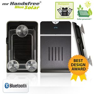 iBood - Mr.Handsfree Bluetooth Multipoint Carkit 'Blue Solar' met slim zonnepanneel iBood - Mr.Handsfree Bluetooth Multipoint Carkit 'Blue Solar' met slim zonnepanneel