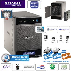 iBood - NETGEAR RNDU4000 ReadyNAS Ultra 4, 4-bay Network Attached Storage met 4TB (2x2TB)