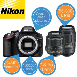 iBood - Nikon D3200 Spiegelreflex camera + 2 objectieven iBood - Nikon D3200 Spiegelreflex camera + 2 objectieven