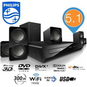 iBood - Philips 3D Blu-Ray 5.1 home cinema systeem iBood - Philips 3D Blu-Ray 5.1 home cinema systeem