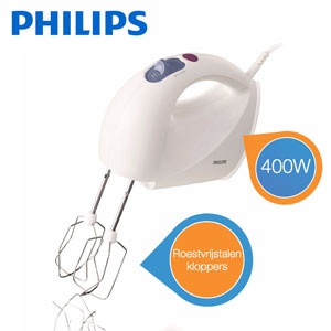 iBood - Philips Daily Collection Handmixer met 400 watt motor, turbofunctie, kloppers een deeghaken iBood - Philips Daily Collection Handmixer met 400 watt motor, turbofunctie, kloppers een deeghaken