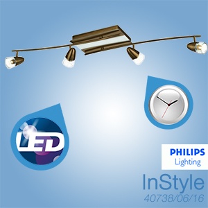iBood - Philips InStyle Plafonnière, brons (40738/06/16) iBood - Philips InStyle Plafonnière, brons (40738/06/16)