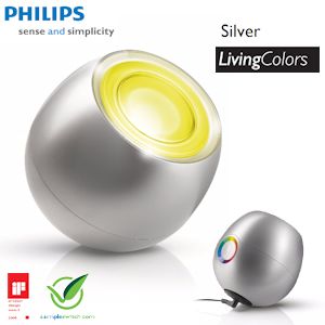 iBood - Philips Living Colors Mini LED Mood Light Silvermet automatische kleurverandering iBood - Philips Living Colors Mini LED Mood Light Silvermet automatische kleurverandering