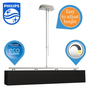 iBood - Philips myLiving Ely-hanglamp met 4x 42W energiezuinige Philips EcoClassic-lampen iBood - Philips myLiving Ely-hanglamp met 4x 42W energiezuinige Philips EcoClassic-lampen