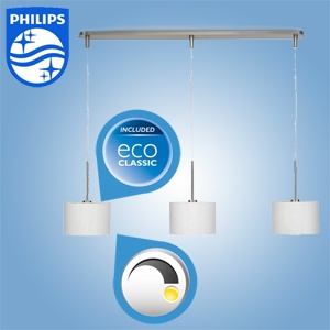 iBood - Philips myLiving hanglamp – 3x53 watt, 2800K – ideaal voor de woon- en eetkamer iBood - Philips myLiving hanglamp – 3x53 watt, 2800K – ideaal voor de woon- en eetkamer