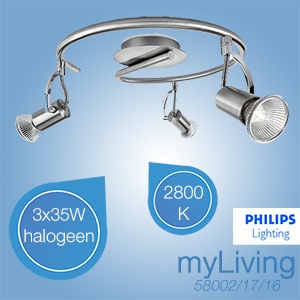 iBood - Philips myLiving plafonnière, chroom/zilverkleurig (58002/17/16)