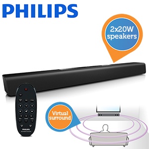 iBood - Philips Soundbar - Fantastisch geluid voor alle TV's