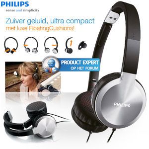 iBood - Philips ultra compacte, opvouwbare, lichtgewicht hoofdtelefoon met luidsprekers van studiokwaliteit en luxe FloatingCushions! iBood - Philips ultra compacte, opvouwbare, lichtgewicht hoofdtelefoon met luidsprekers van studiokwaliteit en luxe FloatingCushions!