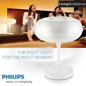 iBood - Philips witte LivingAmbience Tafellamp - Het juiste licht voor het juiste moment iBood - Philips witte LivingAmbience Tafellamp - Het juiste licht voor het juiste moment
