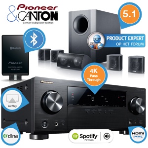 iBood - Pioneer 5.1-kanaals AV-netwerkreceiver met Canton Movie 70 speakerset