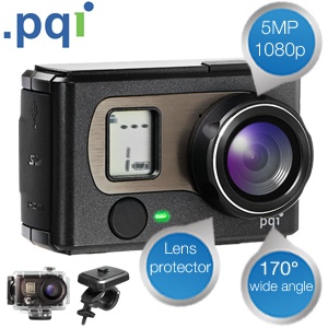 iBood - PQI Air Cam Full-HD/5MP actioncamera met unieke lensbeschermer iBood - PQI Air Cam Full-HD/5MP actioncamera met unieke lensbeschermer