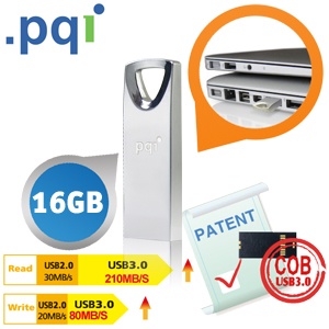 iBood - PQI USB 3.0-stick met zink-legering en Super high-speed R / W 210/80 MB/s iBood - PQI USB 3.0-stick met zink-legering en Super high-speed R / W 210/80 MB/s