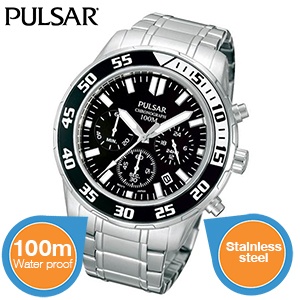 iBood - Pulsar edelstalen herenhorloge met sportieve uitstraling iBood - Pulsar edelstalen herenhorloge met sportieve uitstraling