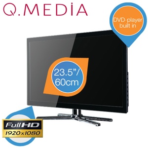 iBood - Q-Media 24 inch Full-HD LED TV met ingebouwde DVD speler iBood - Q-Media 24 inch Full-HD LED TV met ingebouwde DVD speler