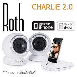 iBood - Roth Audio Charlie 2.0 Speakersysteem met Draadloos Dock voor iPhone en iPod iBood - Roth Audio Charlie 2.0 Speakersysteem met Draadloos Dock voor iPhone en iPod