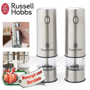 iBood - Russell Hobbs Set elektrische peper- en zoutmolens met keramisch maalwerk en verlichting