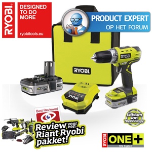 iBood - Ryobi Boor-, schroefmachine 18 Volt ONE+ met 2x Li-Ion accu, snellader en koffer