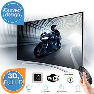 iBood - Samsung Curved 55” Smart TV met Full HD 3D beeld, Smart Control, Evolution Kit en een Quad Core Plus processor