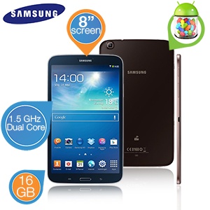 iBood - Samsung Galaxy Tab 3 8.0 met 1.5 GHz Dual Core processor, 8”scherm en 16 GB opslaggeheugen