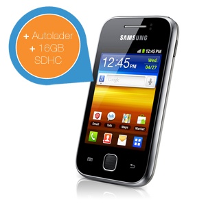 iBood - Samsung Galaxy Y met autolader en 16GB SDHC iBood - Samsung Galaxy Y met autolader en 16GB SDHC