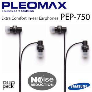 iBood - Samsung Pleomax PEP-750 Noise Reducing In-Ear Earphones Duopack iBood - Samsung Pleomax PEP-750 Noise Reducing In-Ear Earphones Duopack