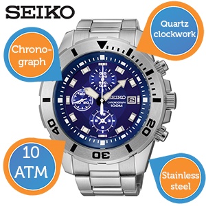 iBood - Seiko herenhorloge met chronograaf iBood - Seiko herenhorloge met chronograaf