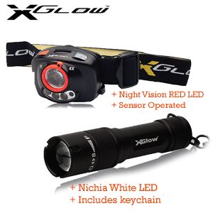 iBood - Set met XGlow Headlamp XH1000 en EveryDay Keychain LED flashlight