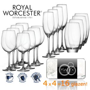 iBood - Set van 16 Royal Worcester kwarx designglazen iBood - Set van 16 Royal Worcester kwarx designglazen