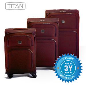 iBood - Set van 3 lichtgewicht stijlvolle en praktische trolleys met 4 wielen van topmerk Titan iBood - Set van 3 lichtgewicht stijlvolle en praktische trolleys met 4 wielen van topmerk Titan