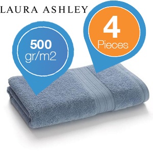 iBood - Set van 4 heerlijk zachte Laura Ashley handdoeken iBood - Set van 4 heerlijk zachte Laura Ashley handdoeken