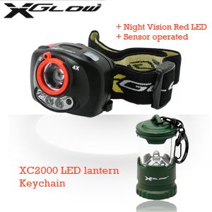 iBood - Set van XGlow Hoofdlamp XH1000 en XC2000 Sleutelhanger LED lantaarn iBood - Set van XGlow Hoofdlamp XH1000 en XC2000 Sleutelhanger LED lantaarn