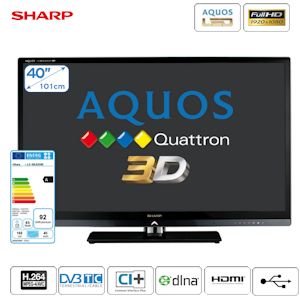 iBood - Sharp 40 inch Full-HD LED TV AQUOS met HDMI 1.4, WLAN dongle en Quattron Technology iBood - Sharp 40 inch Full-HD LED TV AQUOS met HDMI 1.4, WLAN dongle en Quattron Technology