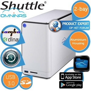 iBood - Shuttle Omninas KD20 - Dual bay NAS met personal cloud iBood - Shuttle Omninas KD20 - Dual bay NAS met personal cloud