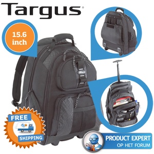 iBood - Slim! Targus 15.6-inch rollende laptopbackpack iBood - Slim! Targus 15.6-inch rollende laptopbackpack