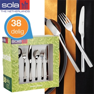 iBood - Sola Amstel 38-delige Bestekset voor 4 Personen met Levenslange Garantie iBood - Sola Amstel 38-delige Bestekset voor 4 Personen met Levenslange Garantie