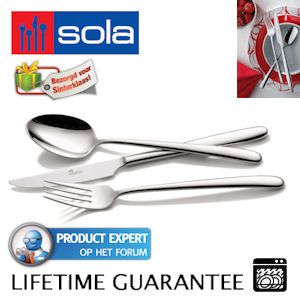iBood - Sola Ibiza 130-delige Bestekset voor 12 Personen met Levenslange Garantie iBood - Sola Ibiza 130-delige Bestekset voor 12 Personen met Levenslange Garantie