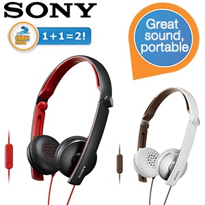 iBood - Sony MDRS70APB.CE7 en MDRS70APW.CE7 head sets, wit / zwart (combi pack)
