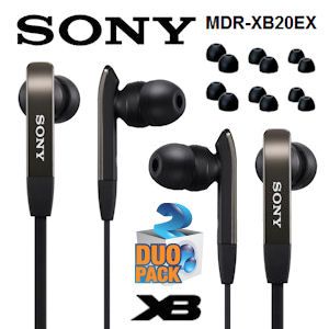 iBood - Sony MDR-XB20EX Extra Bass In-ears Headphones Duopack