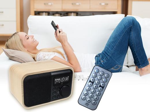 iBood - StereoBOOMM Woodbox Bluetooth-speaker/Wekker/Radio iBood - StereoBOOMM Woodbox Bluetooth-speaker/Wekker/Radio