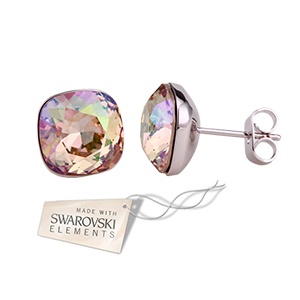 iBood - Stijlvolle oorbellen 18k witgoud verguld met champagne kleurige Swarovski elementen iBood - Stijlvolle oorbellen 18k witgoud verguld met champagne kleurige Swarovski elementen