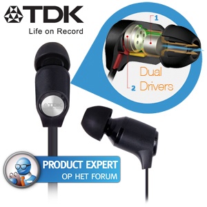 iBood - TDK Life on Record IE800 Dual-driver in-ears met platte kabel iBood - TDK Life on Record IE800 Dual-driver in-ears met platte kabel