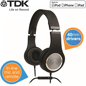 iBood - TDK STi710 opvouwbare hoofdtelefoon met ingebouwde iPod-/iPhone bediening iBood - TDK STi710 opvouwbare hoofdtelefoon met ingebouwde iPod-/iPhone bediening