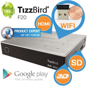 iBood - TizzBird F20 Android MiniPC mediaspeler met WiFi-dongel iBood - TizzBird F20 Android MiniPC mediaspeler met WiFi-dongel