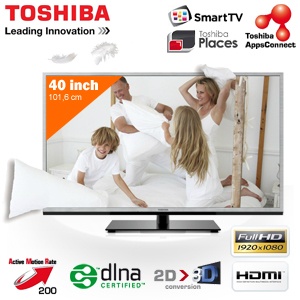 iBood - Toshiba 40 inch Full-HD 3D LED SmartTV met 200Hz-en HD-triple-tuner iBood - Toshiba 40 inch Full-HD 3D LED SmartTV met 200Hz-en HD-triple-tuner