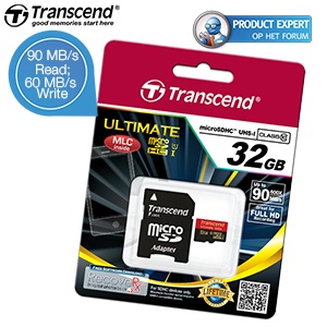 iBood - Transcend 32GB microSDHC Class 10 UHS-I 600x (Ultimate)