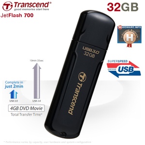 iBood - Transcend JetFlash 700 USB-stick met 32GB iBood - Transcend JetFlash 700 USB-stick met 32GB